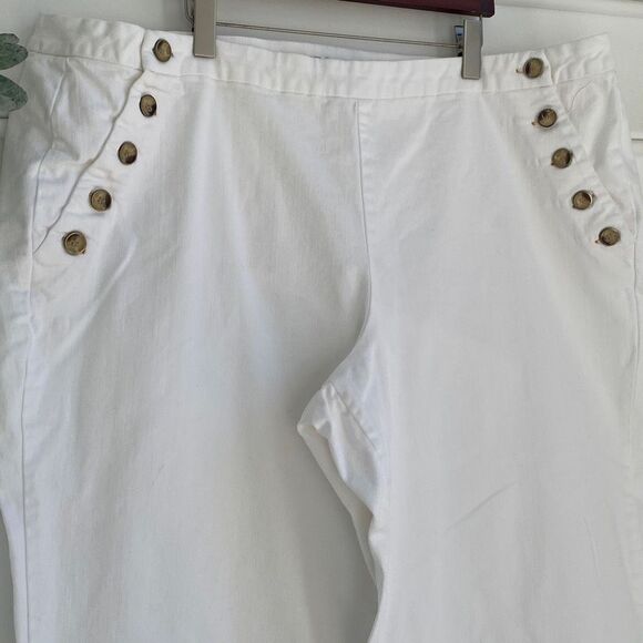 Lane Bryant Flare‎ Sailor Cotton Twill Stretch Pants White 28 - Picture 5 of 16